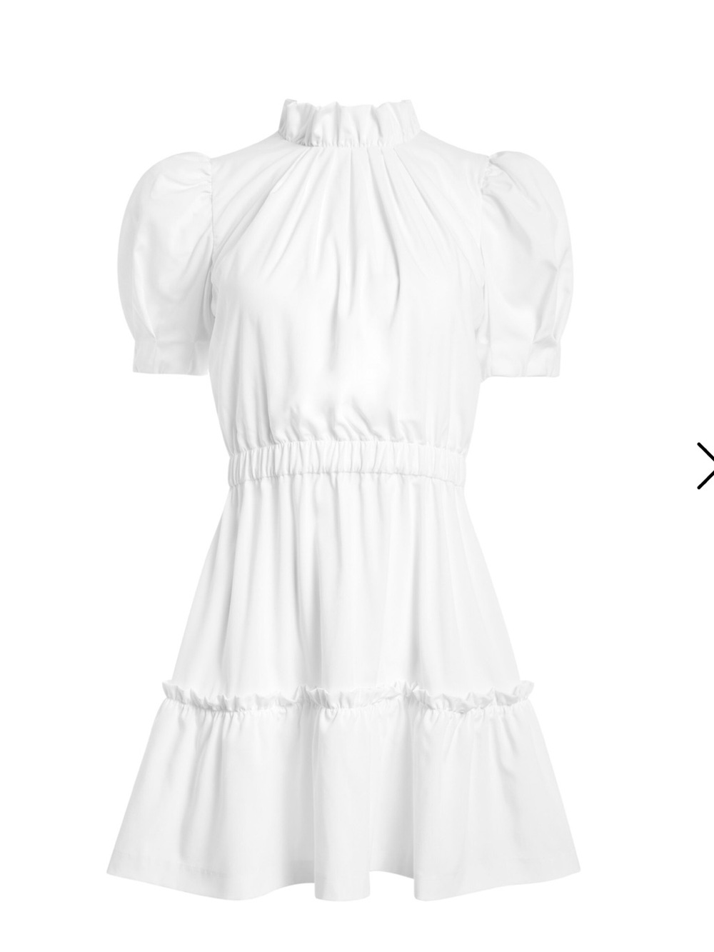 Alice +Olivia Vida Puff Sleeve White Mini Dress Size 6